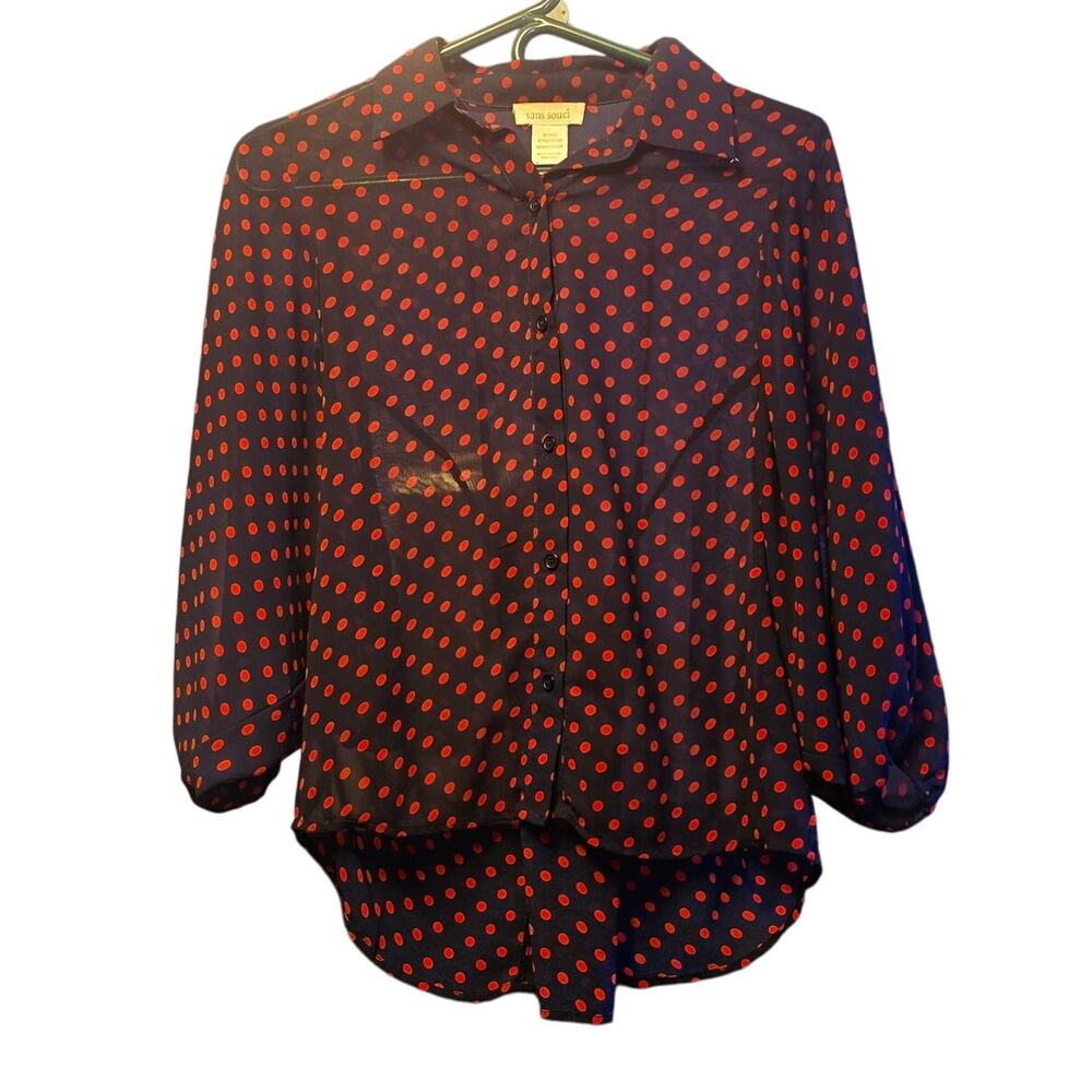 Sans Souci polka dot blouse size small